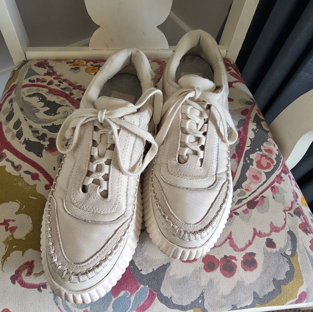 Dolce Vita Beige Lace-Up Sneakers